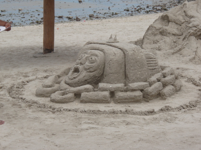 sand sculpture on the beach