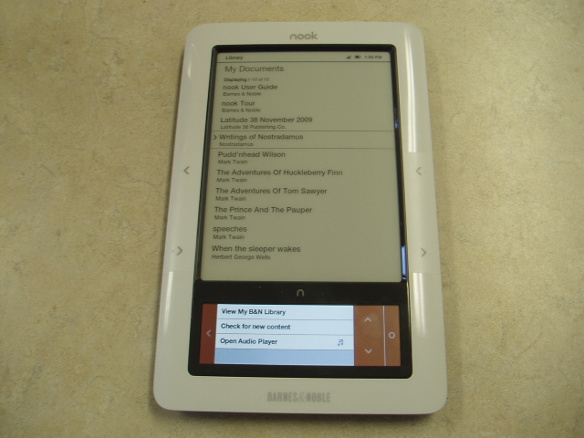 B&N Nook eBook reader